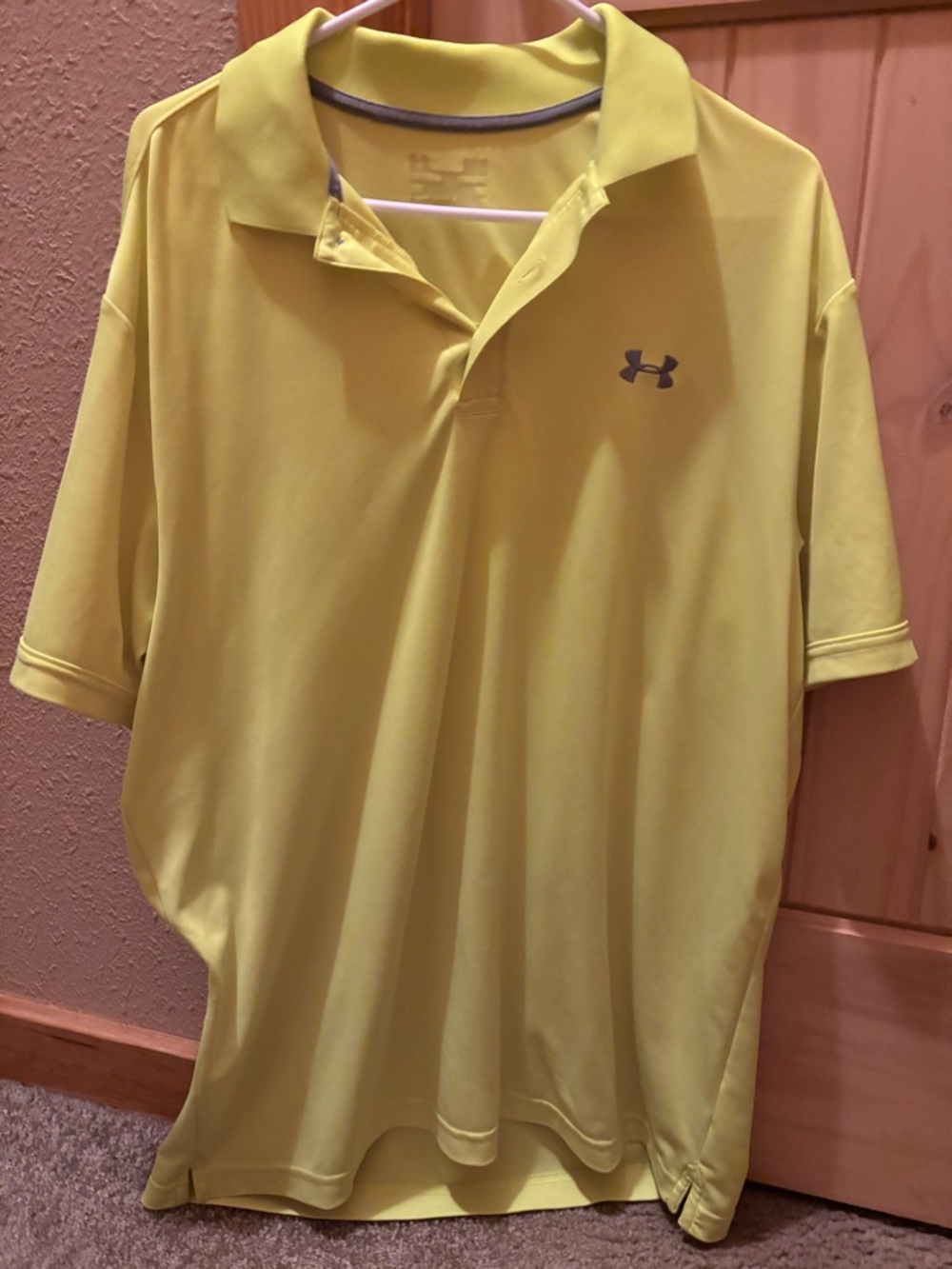 Under Armour vibrant yellow short sleeve polo Size XL